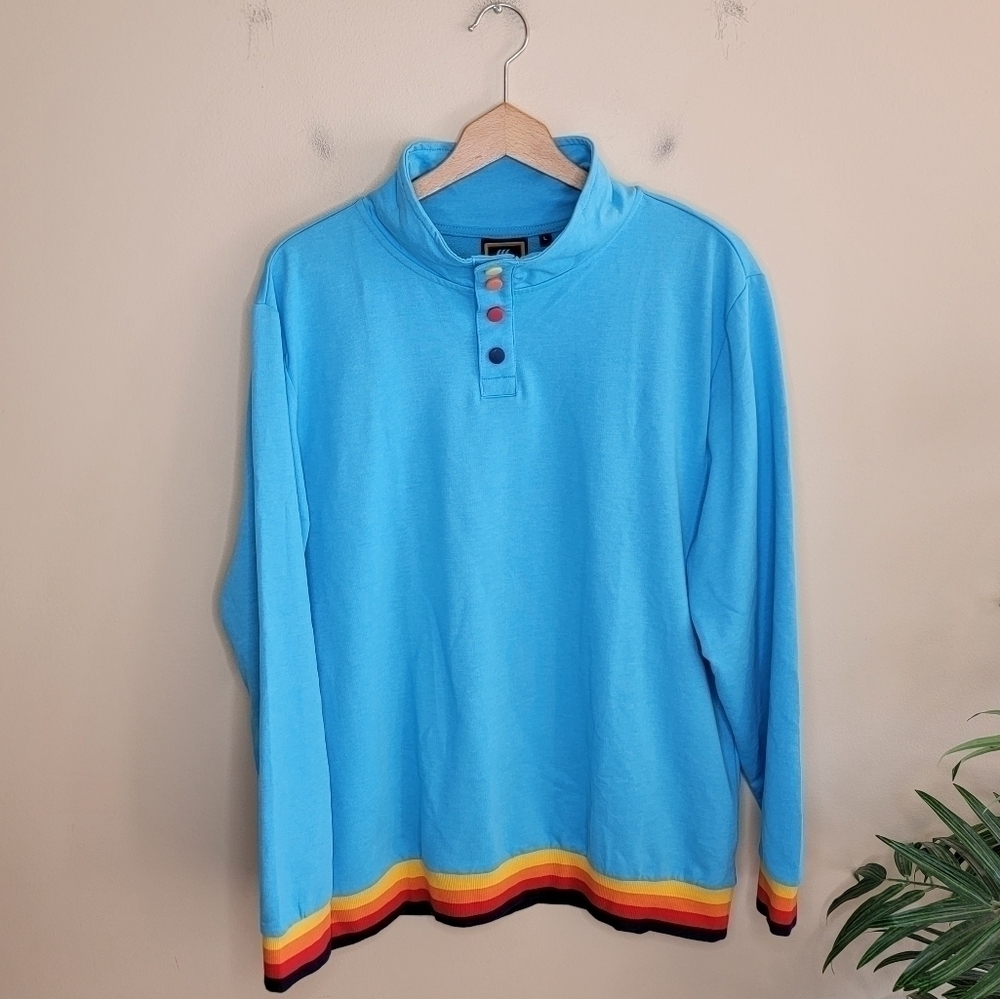 NWT Aldi Gear 2023 Blue Snap Button Pullover Size Large